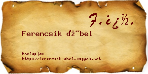 Ferencsik Ábel névjegykártya